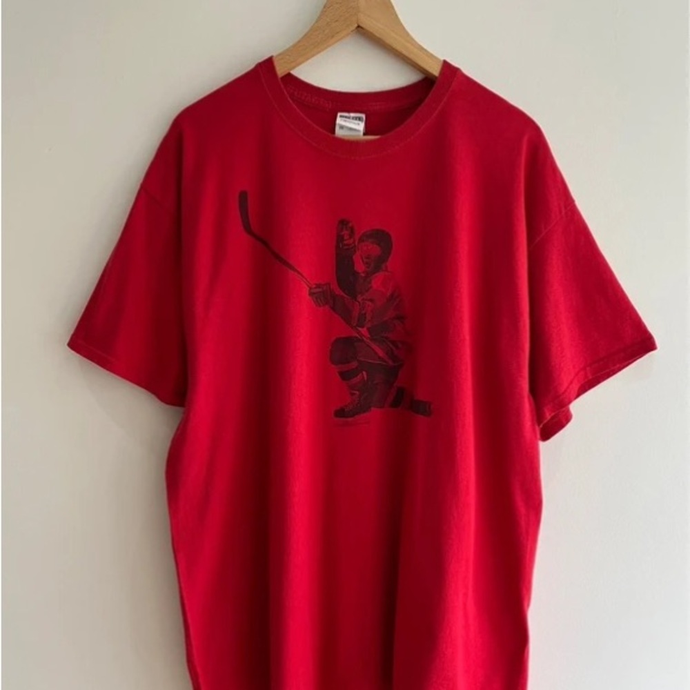 Jerzees Red Hockey Graphic Tee
